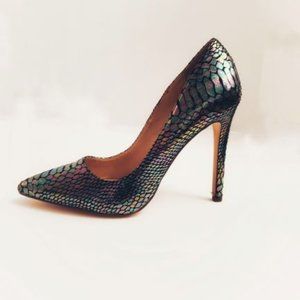 Iridescent Faux Snake Skin 4 inch Heels